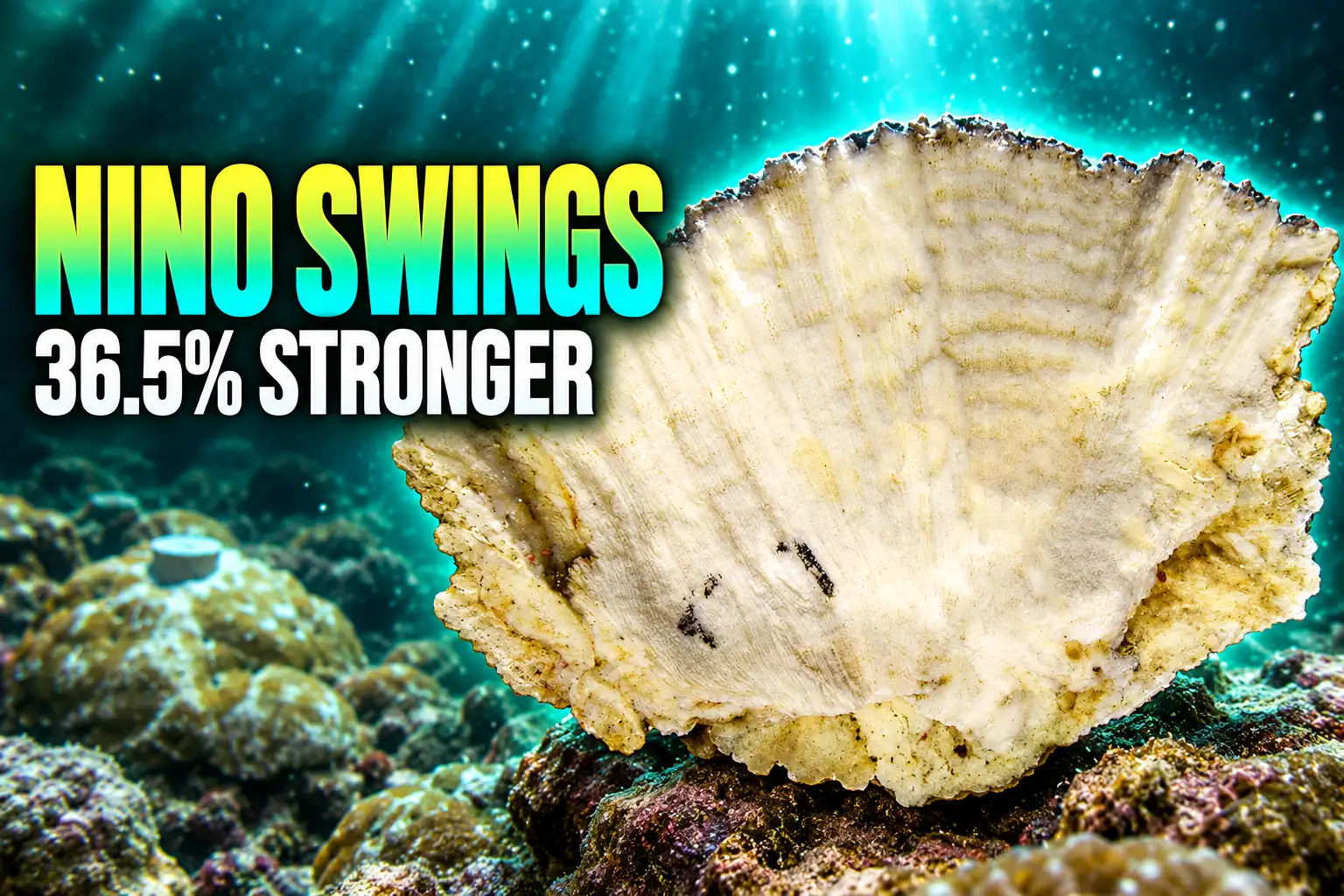 Galapagos coral cores El Nino 36.5 percent stronger