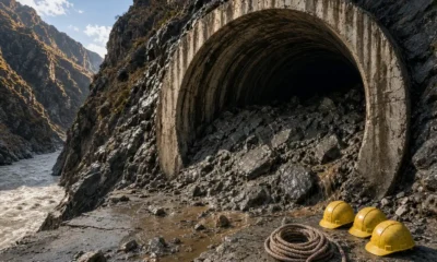 Nepal Himalayan glacier flood hydropower tunnel rescue