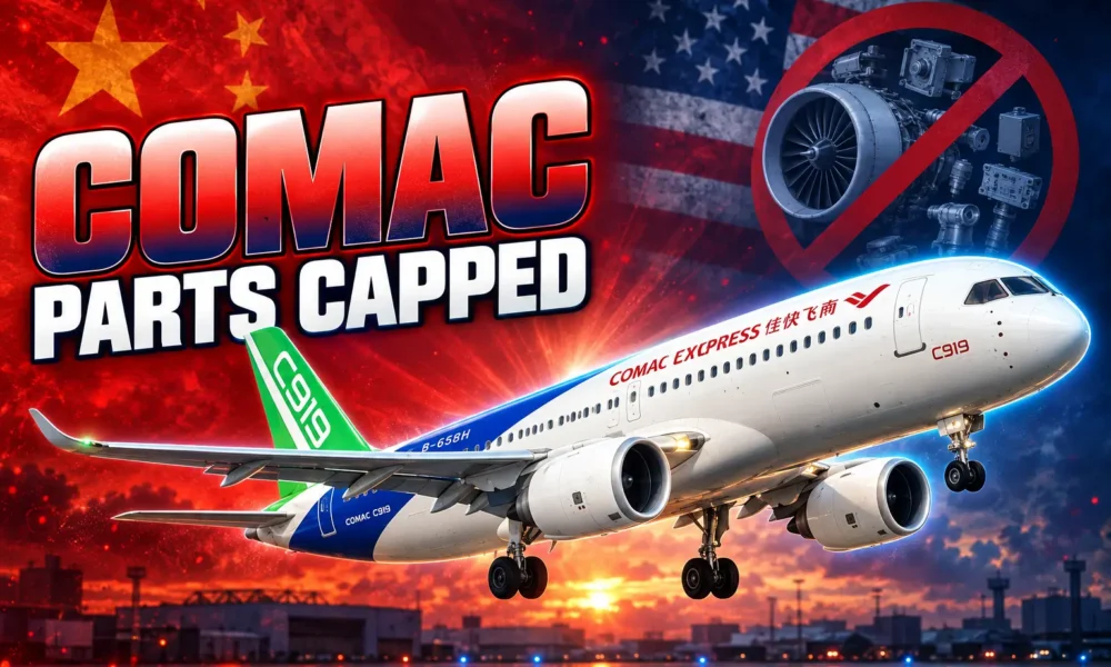 US caps COMAC C919 jet parts licenses stockpile