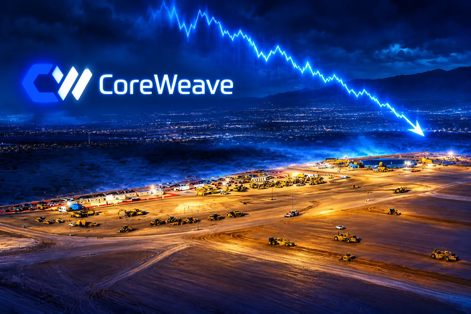 CoreWeave bond crash AI data center credit stress