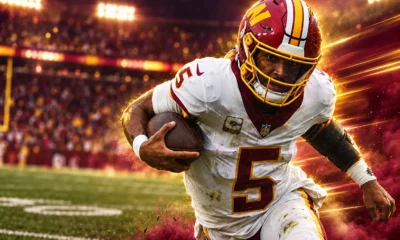 Jayden Daniels overtime scramble Commanders Giants tie