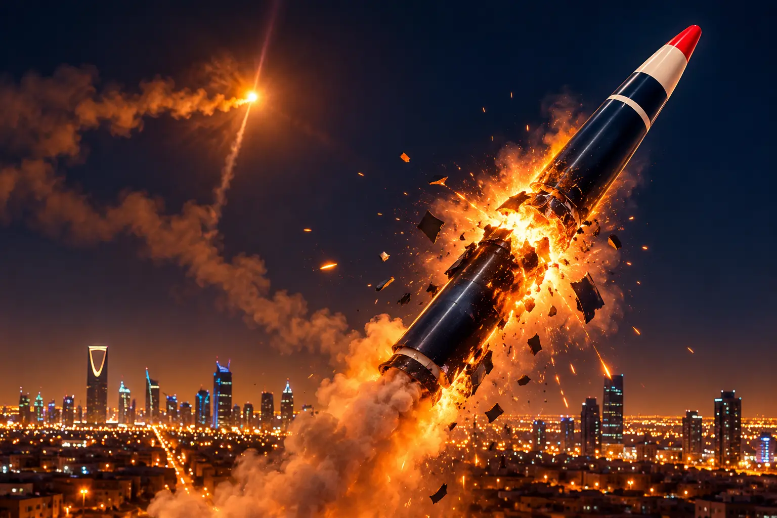 Saudi intercepts Houthi ballistic missile aimed at Riyadh